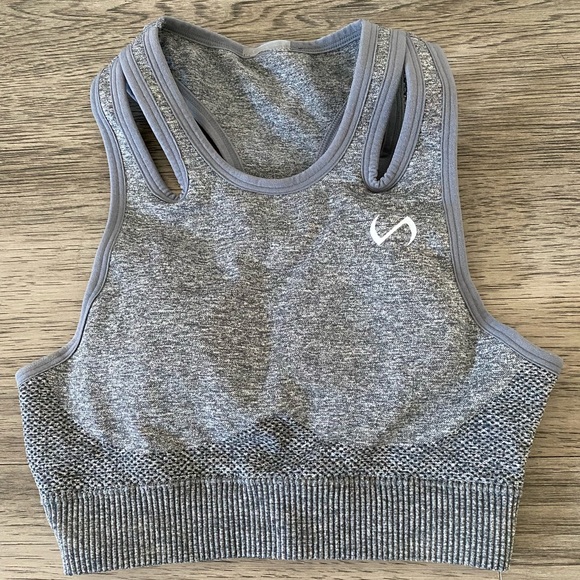 TLF React Seamless High Support Sports Bra - Charcoal Heather - Picture 1 of 3